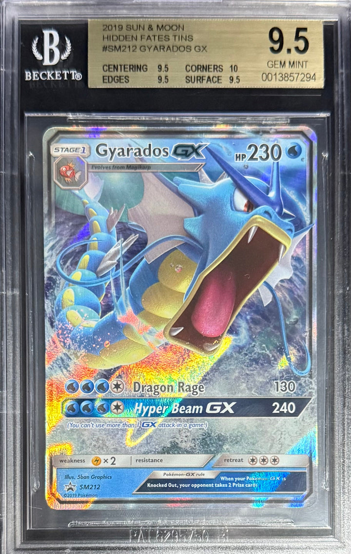 Pokemon Gyarados GX Pokemon Sun & Moon Hidden Fates 2019 Beckett BGS 9.5