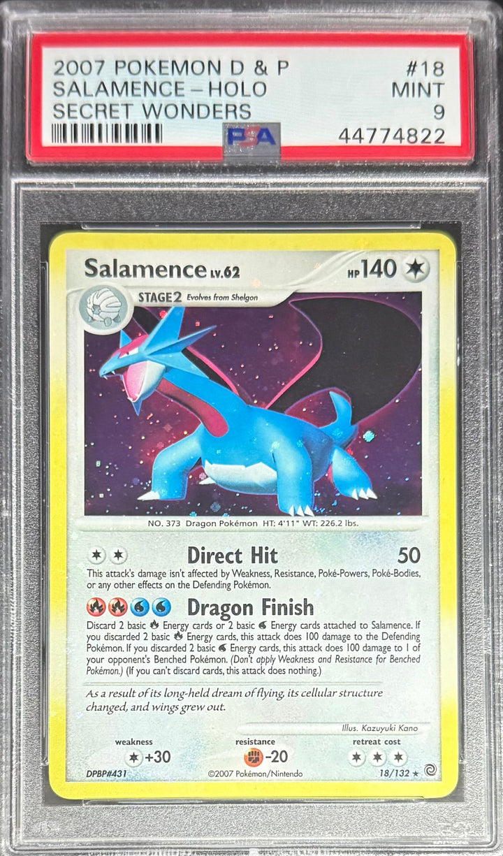 Pokemon Salamence 18/132 Holo Pokemon D & P Secret Wonders 2007 PSA9