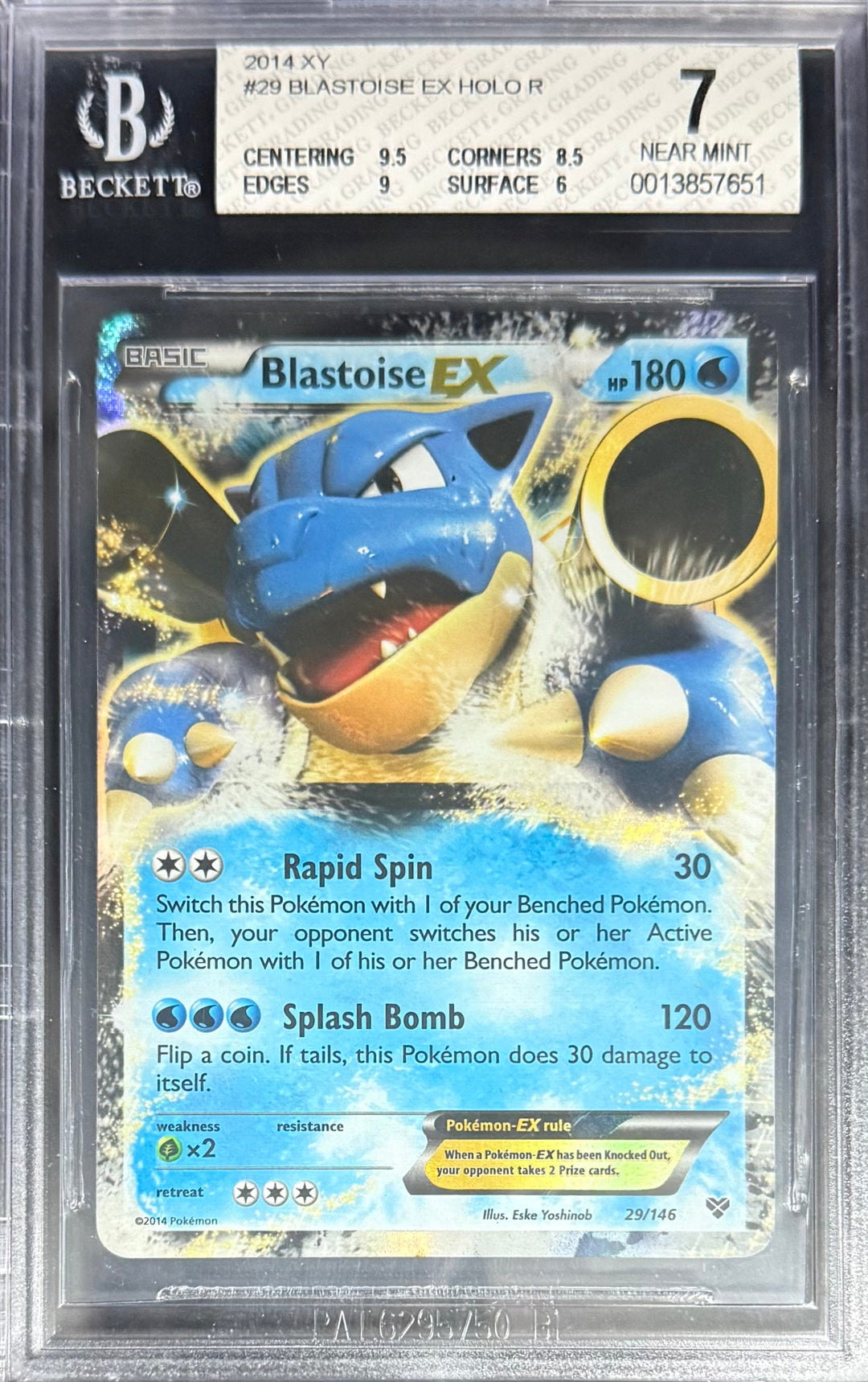 Pokemon Blastoise EX 29/146 Holo Pokemon XY 2014 Beckett BGS 7