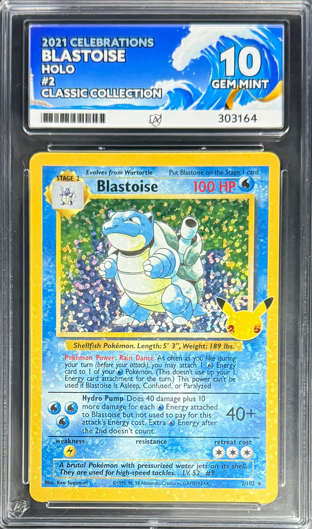 Pokemon Blastoise 2/102 Holo Pokemon Celebrations Classic Collection 2021 ACE10
