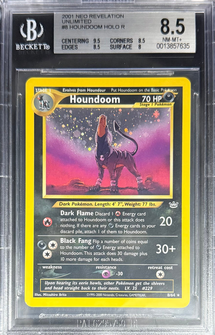 Pokemon Houndoom 8/64 Holo Pokemon Neo Revelation 2001 Beckett BGS 8.5