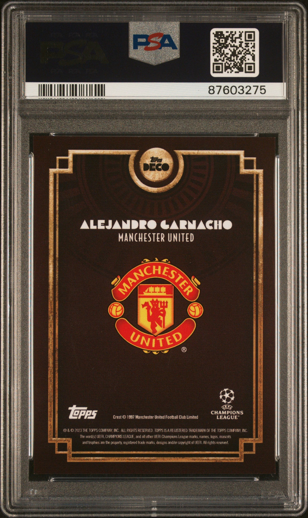 Topps Alejandro Garnacho Red Current Stars Autograph Card /10 Deco UCC 2023-24 PSA9