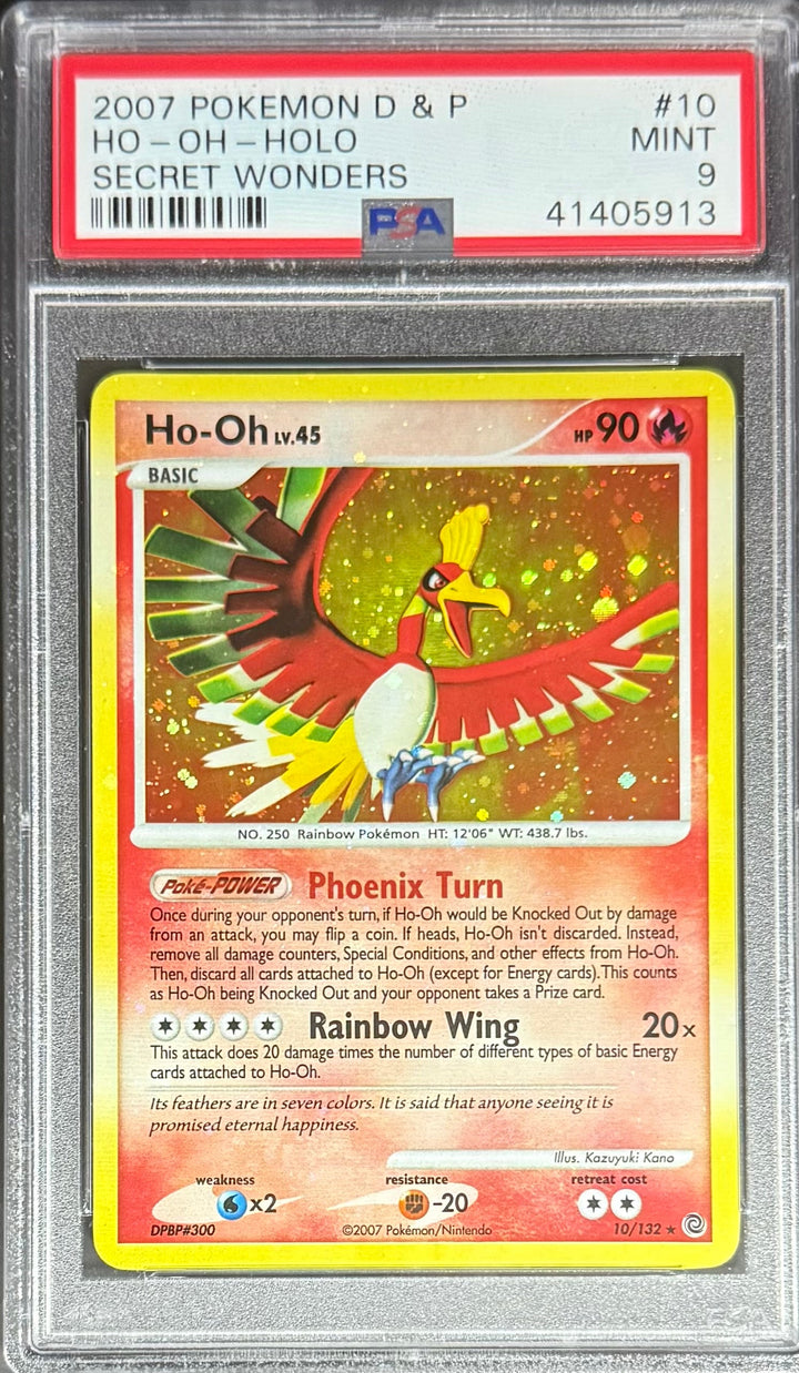 Pokemon Ho-Oh 10/132 Holo Pokemon D & P Secret Wonders 2007 PSA9