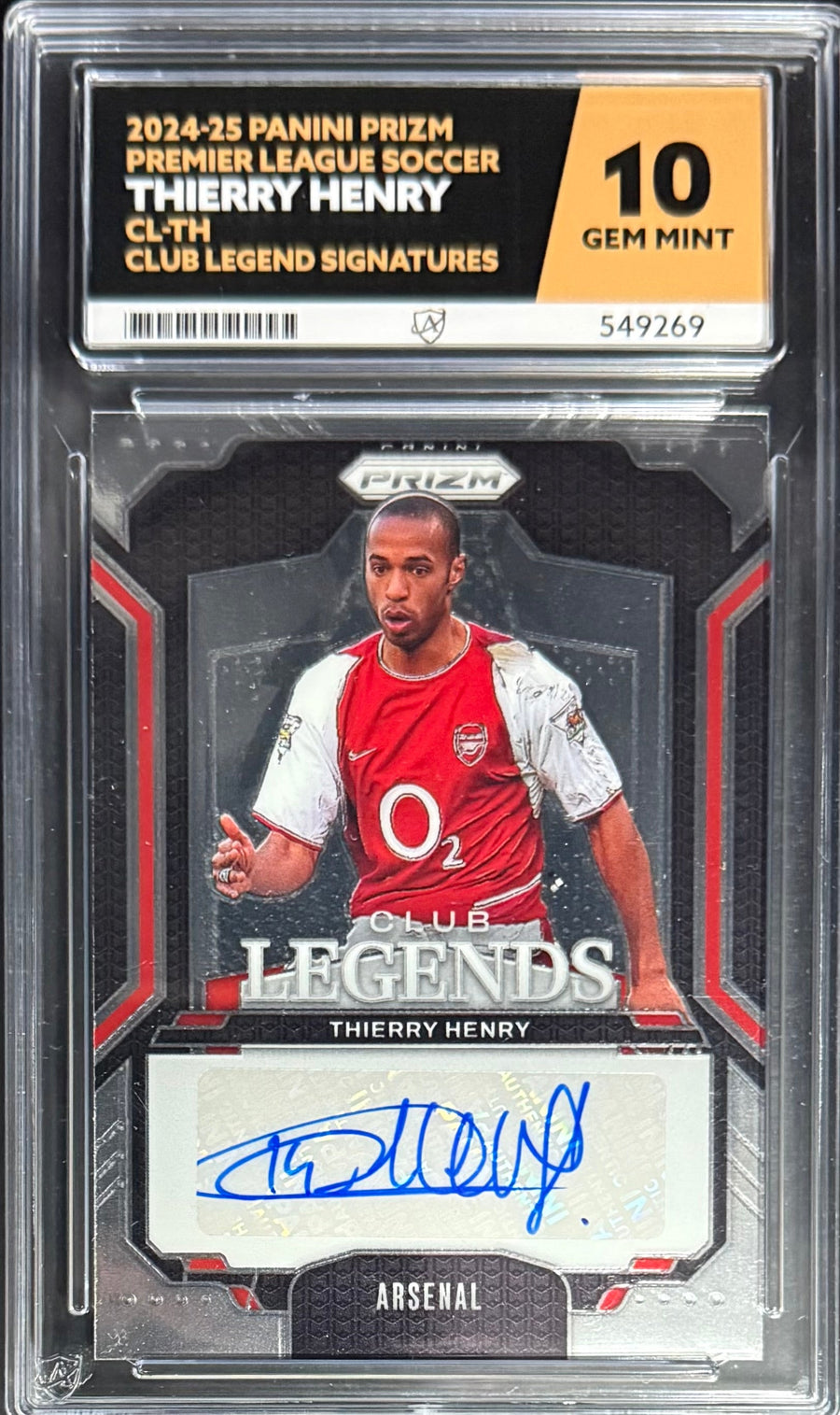 Topps Thierry Henry Club Legend Signatures Panini Prizm Premier League 2024-25 ACE10