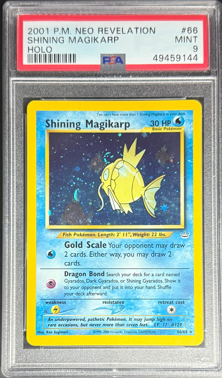 Pokemon Shining Magikarp 66/64 Holo Pokemon Neo Revolution 2001 PSA9
