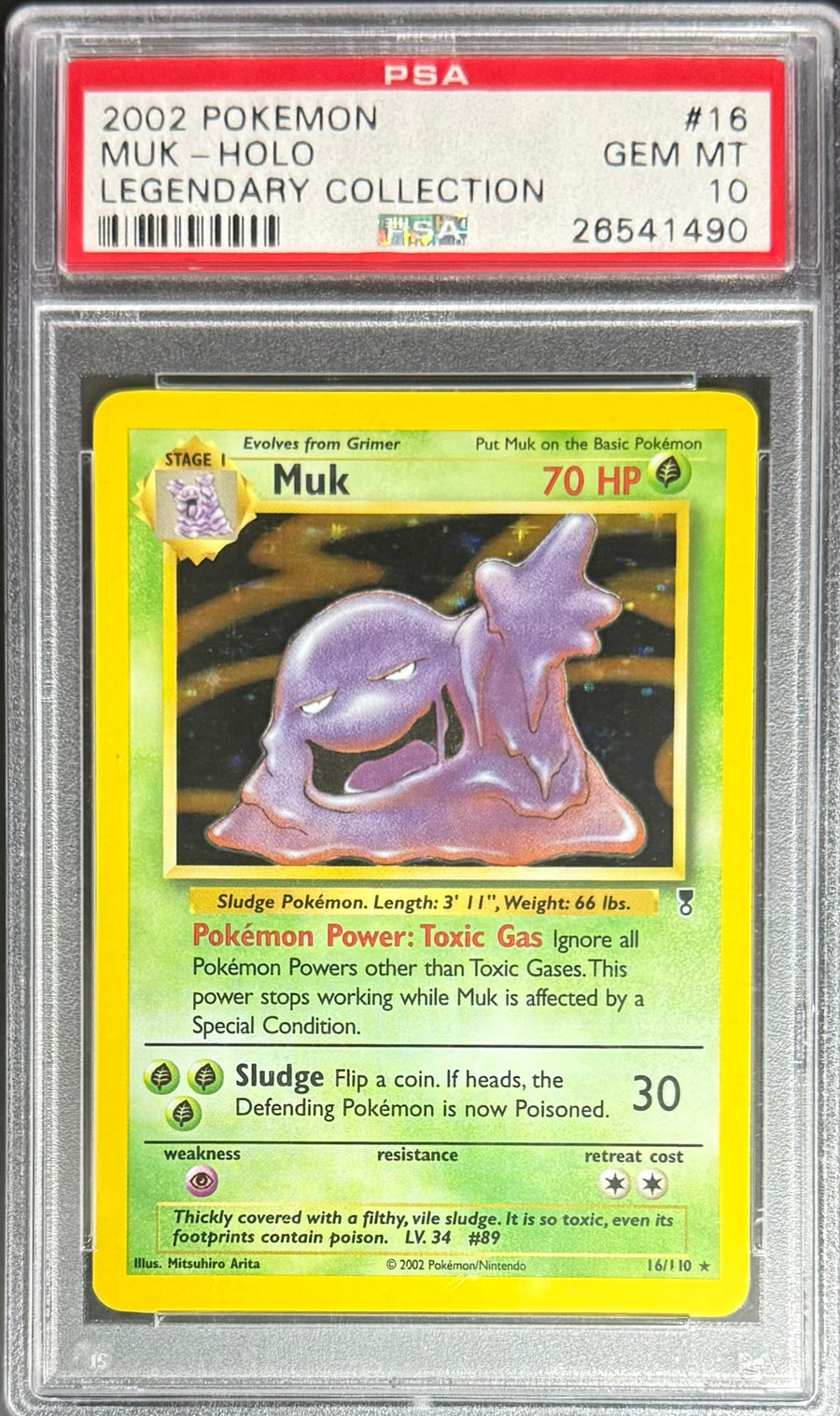 Pokemon Muk 16/110 Holo Pokemon Legendary Collection 2002 PSA10