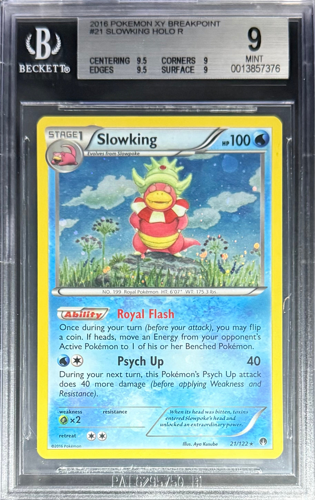 Pokemon Slowking 21/122 Holo Pokemon XY Breakpoint 2016 Beckett BGS 9