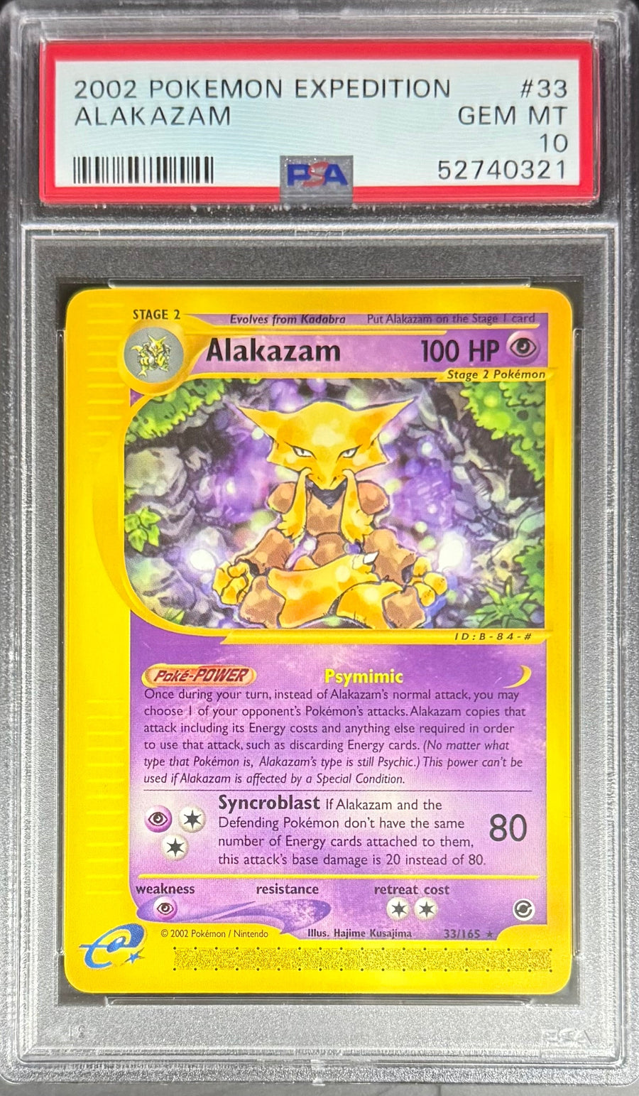 Pokemon Alakazam 33/165 Pokemon Expedition 2002 PSA10