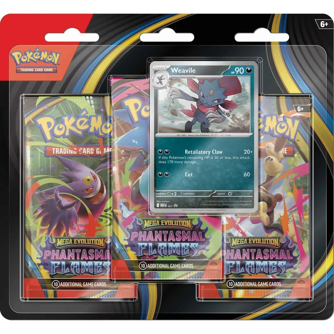 LinaLabo - Pokemon TCG: Mega Evolution 2 - Phantasmal Flames Weavile 3-Pack Blister Pack