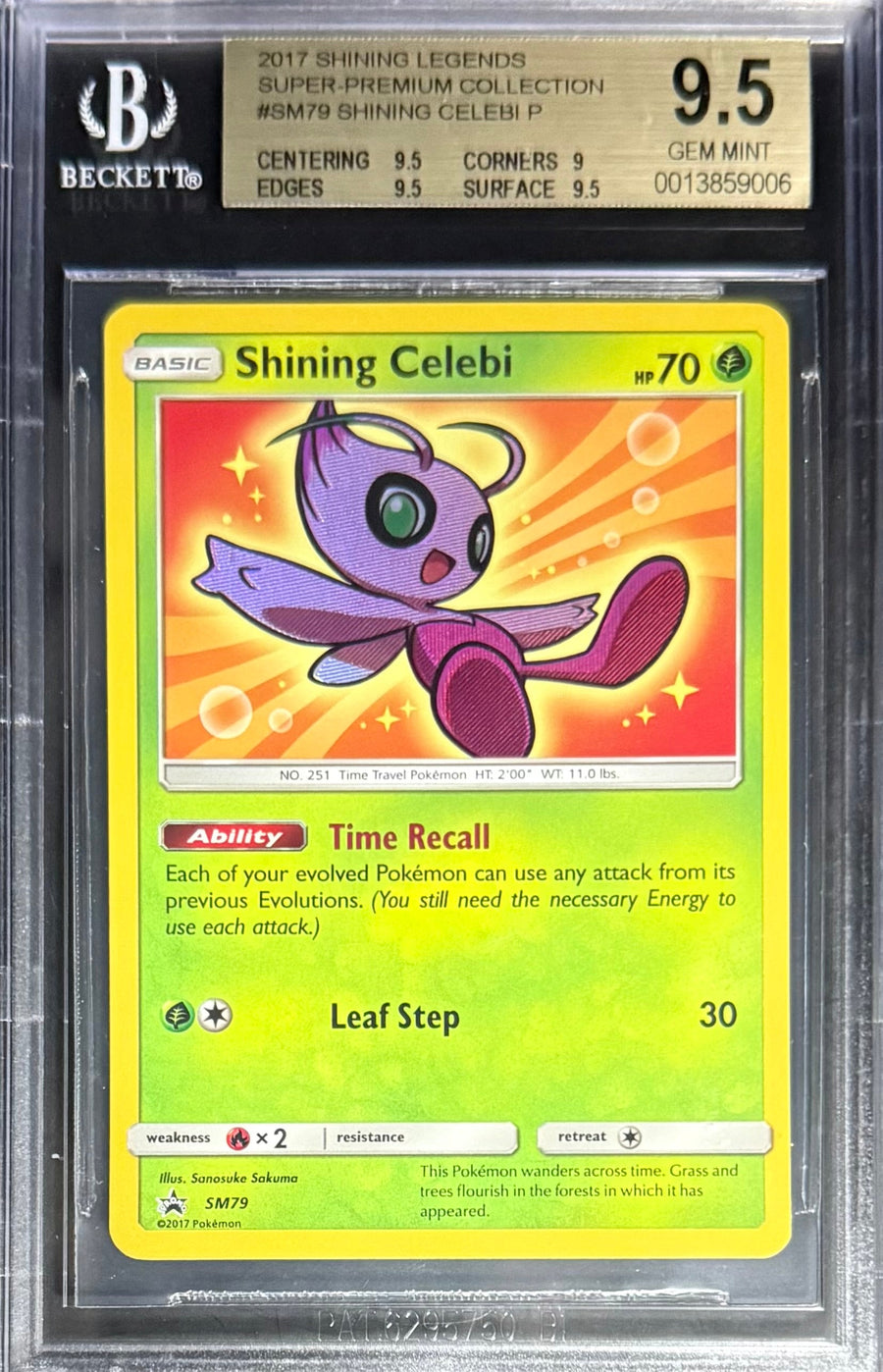 Pokemon Shining Celebi Pokemon Shining Legends Super-Premium Collection 2017 Beckett BGS 9.5