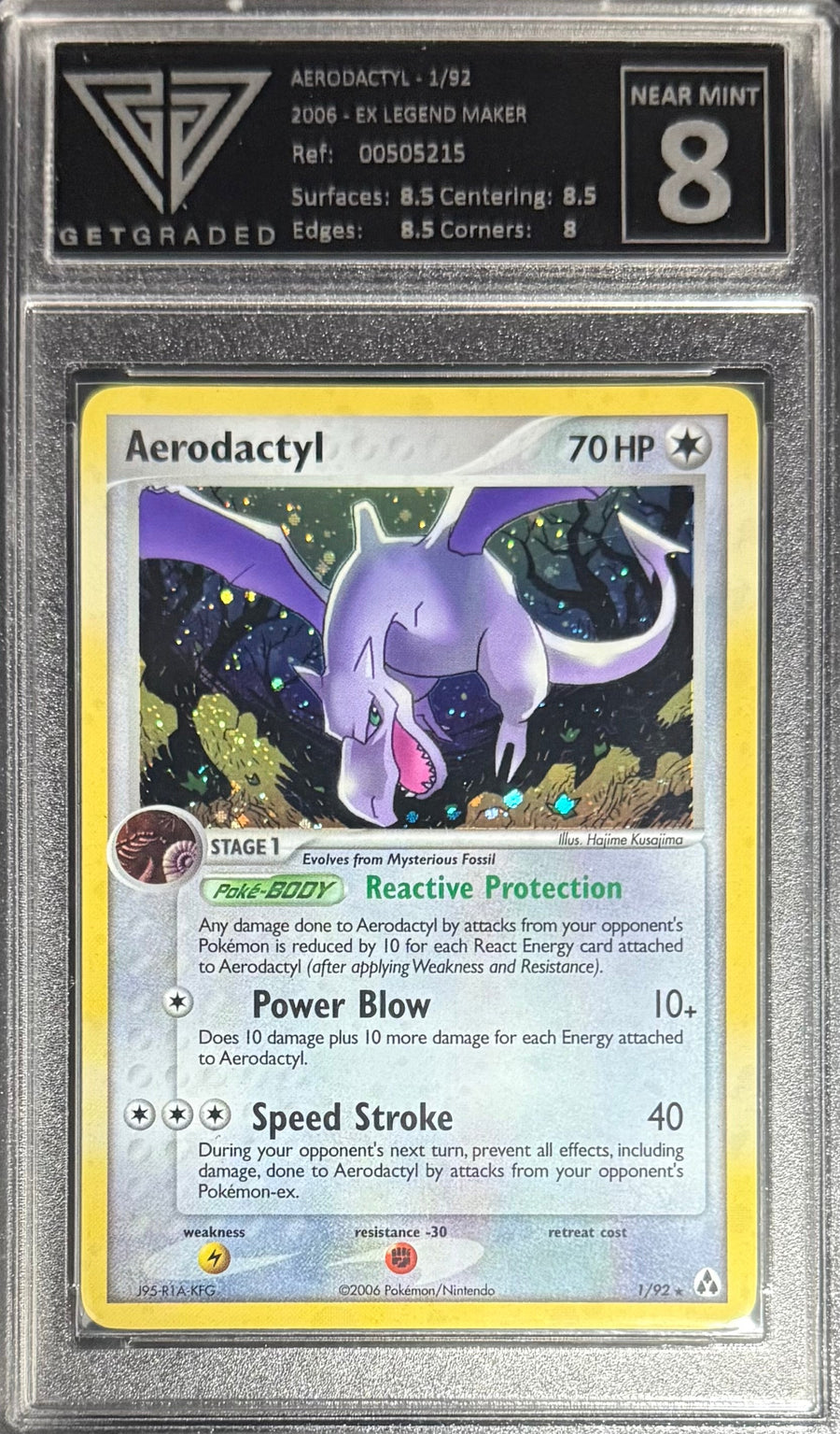 Pokemon Aerodactyl 1/92 Pokemon EX Legend Maker 2006 GETGRADED 8
