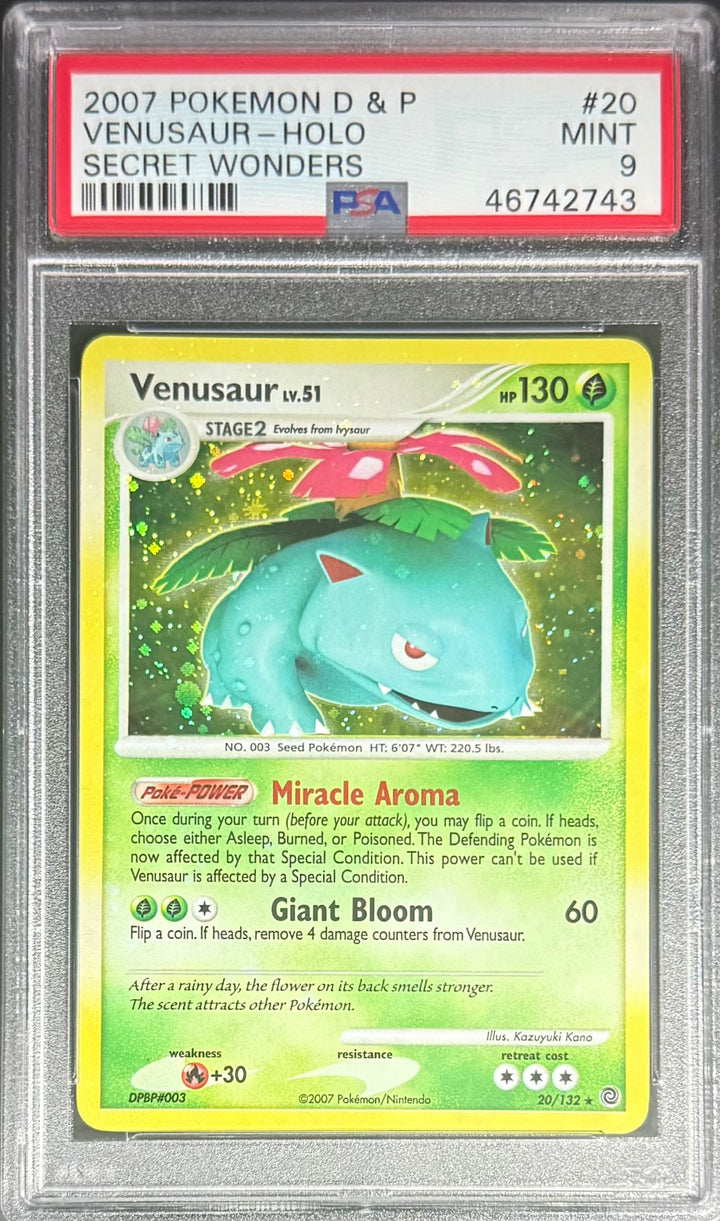 Pokemon Venusaur 20/132 Holo Pokemon D & P Secret Wonders 2007 PSA9