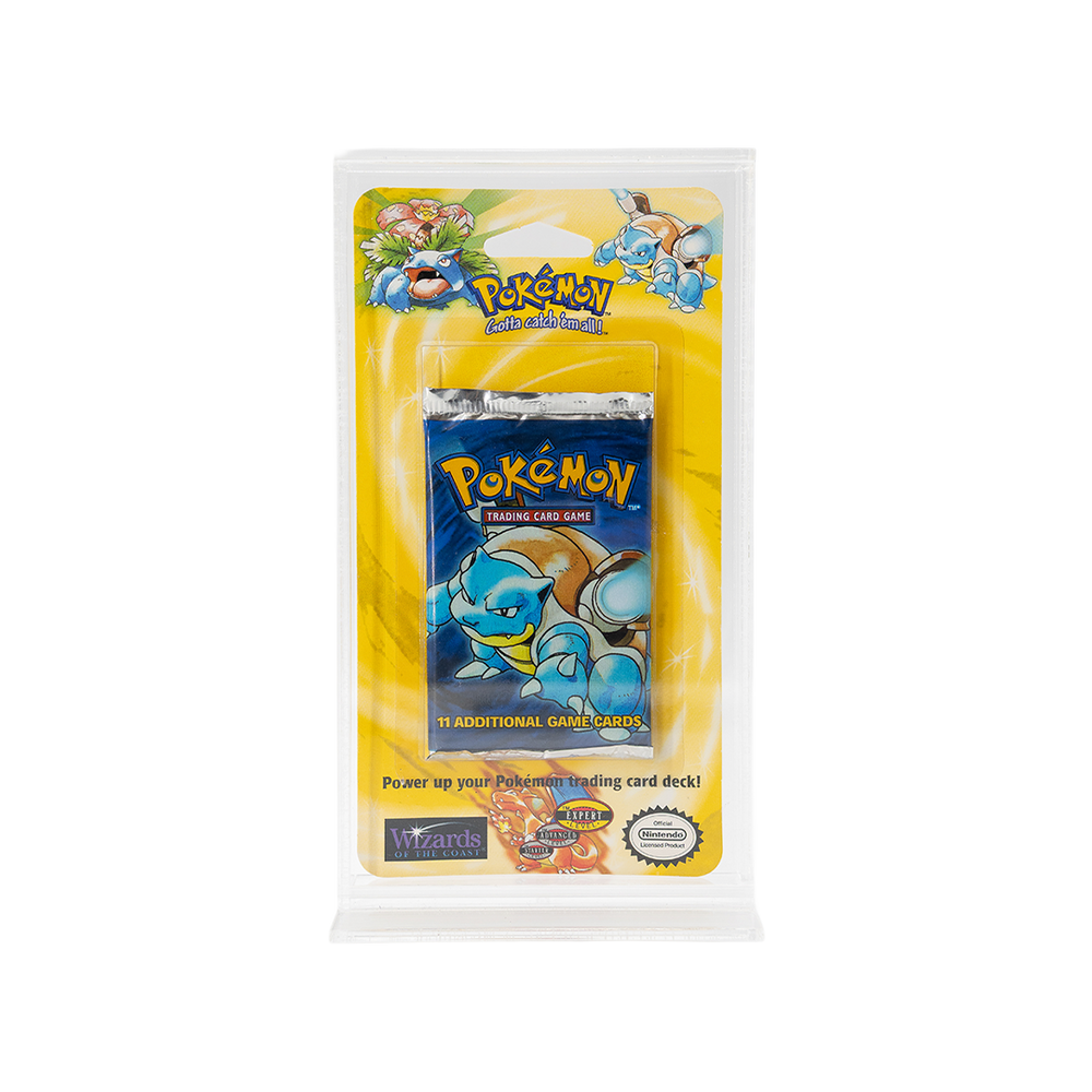 Pokémon 1999 Factory Sealed Base Set Booster Blister Pack With Acrylic Case - Blastoise
