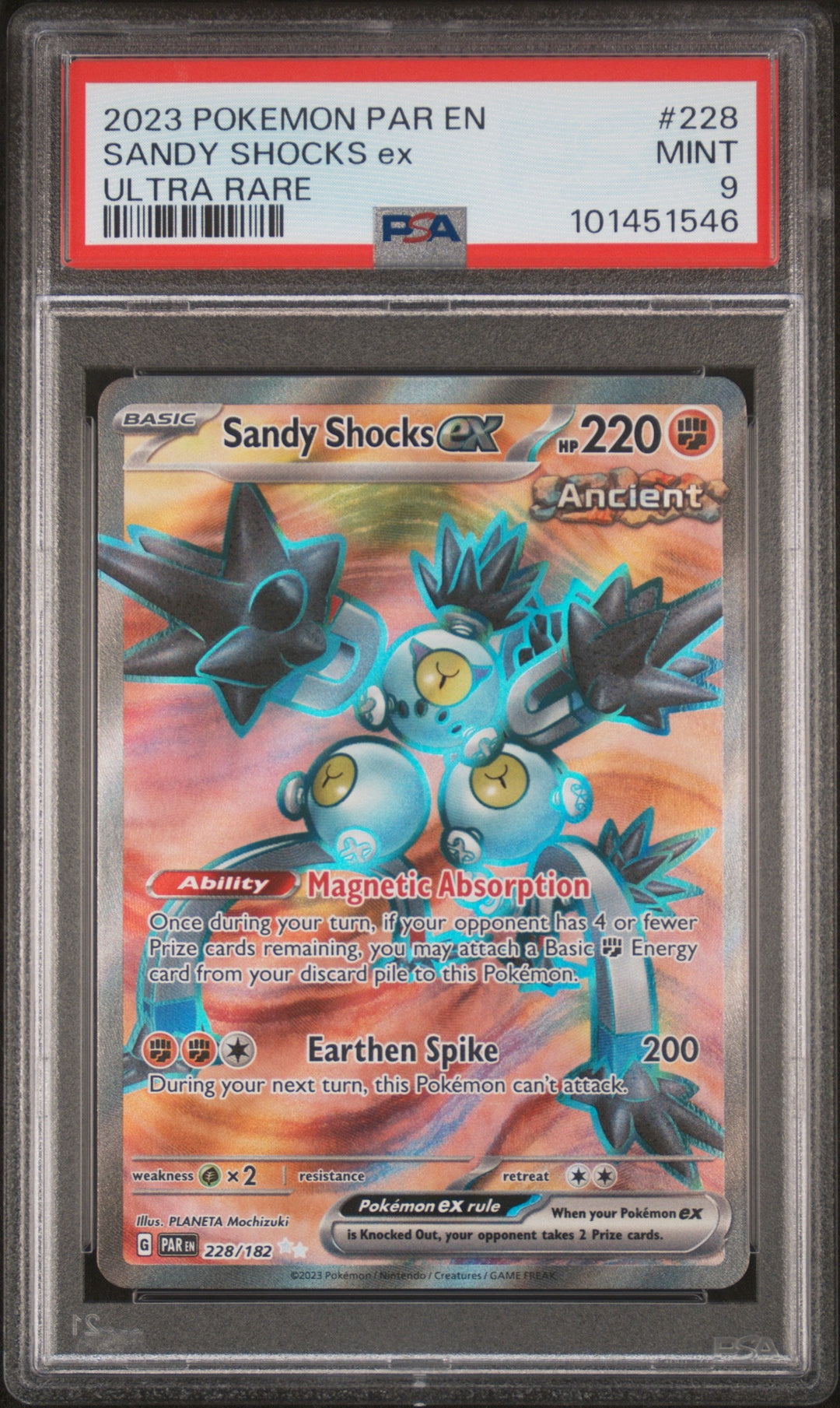 Pokemon Sandy Shocks 228/182 Ultra Rare Pokemon Paradox Rift 2023 PSA9