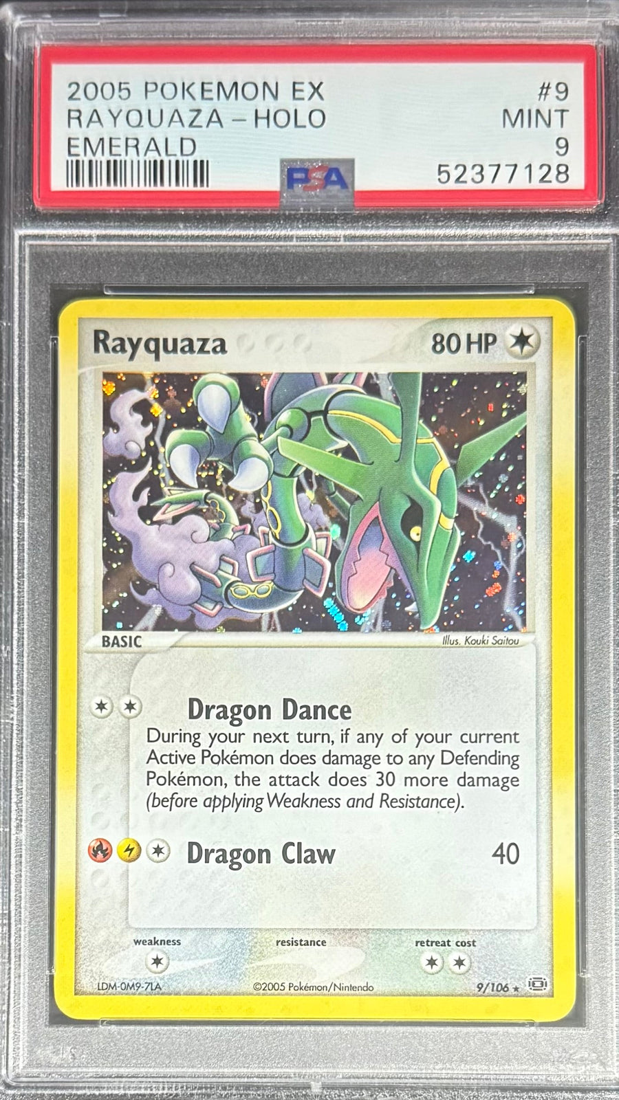 Pokemon Rayquaza 9/106 Holo Pokemon EX Emerald 2005 PSA9
