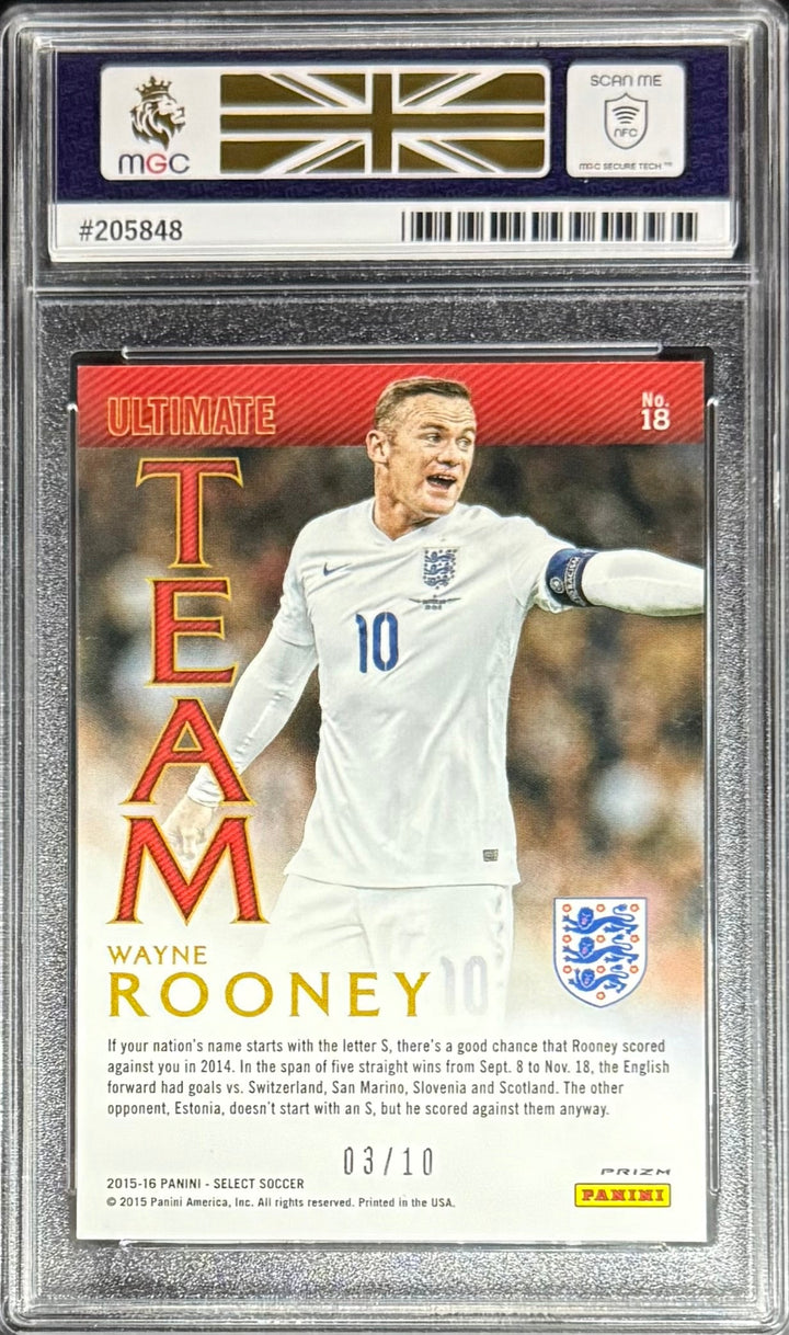 Panini Wayne Rooney Gold Parallel Card /10 Panini Select 2015 MGC10