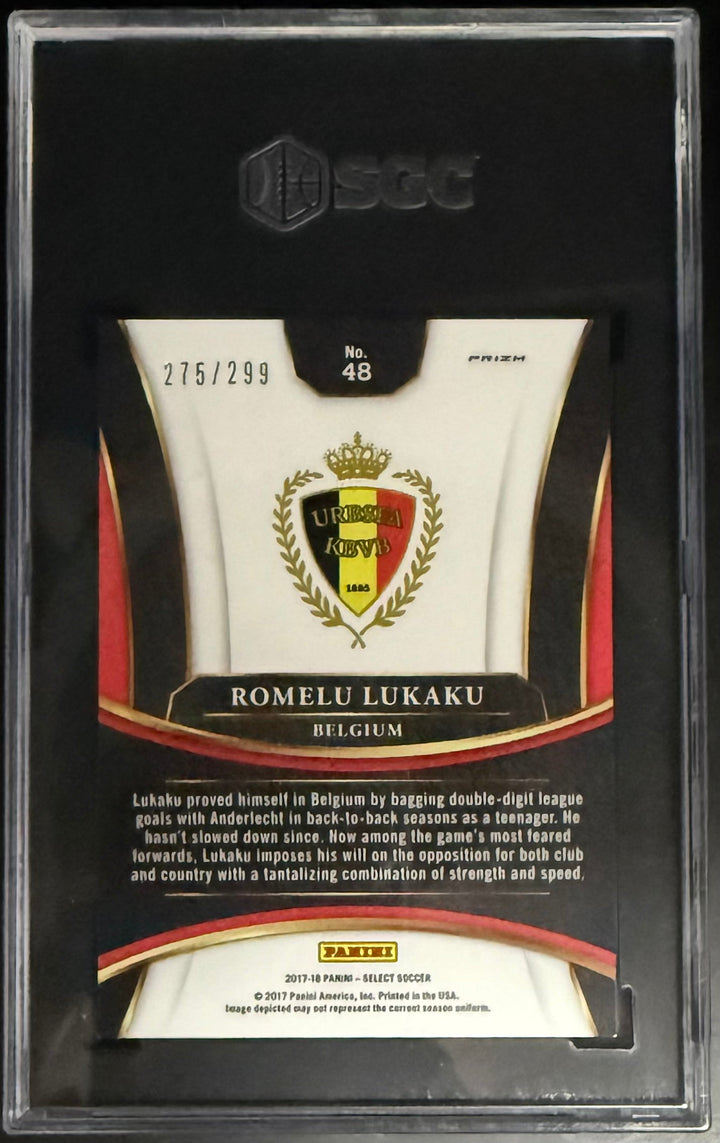 Panini Romelu Lukaku Blue Prizm /299 Panini Select 2017-18 #48 SGC 8.5
