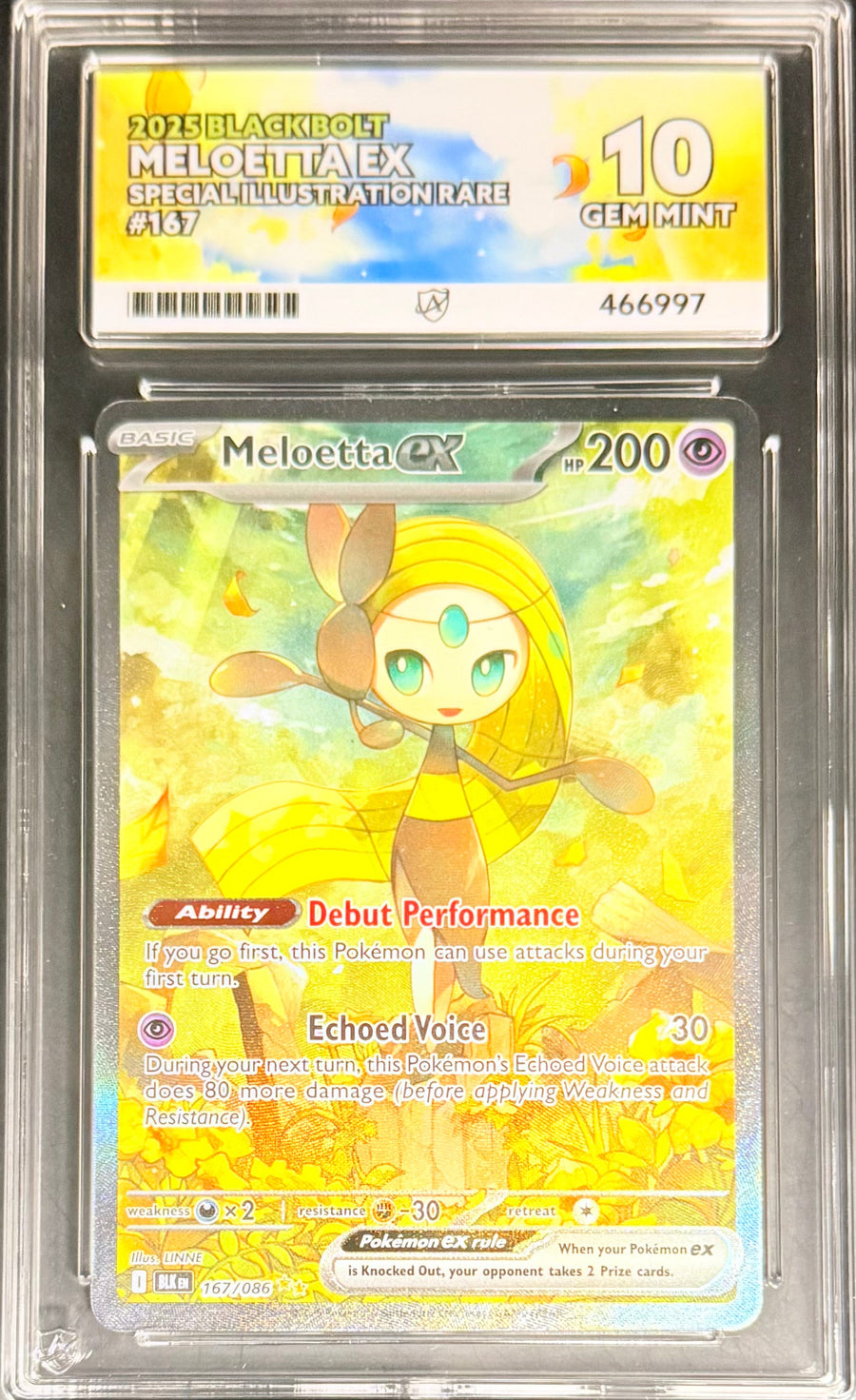 Pokemon Meloetta EX 167/086 Special Illustration Rare Pokemon BlackBolt 2025 ACE10