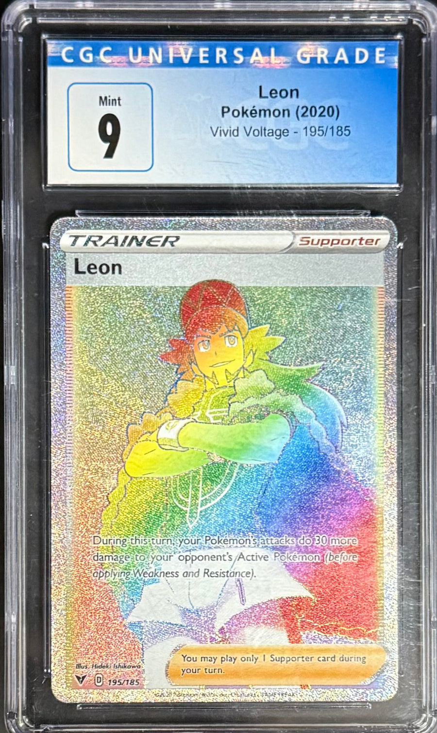 Pokemon Leon 195/185 Pokemon Vivid Voltage 2020 CGC9