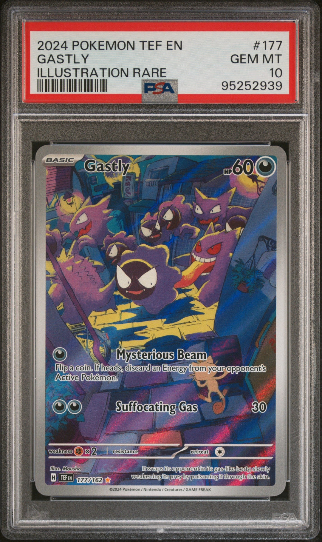 Pokemon Gastly 177/162 Illustration Rare Pokemon Tempral Forces 2024 PSA10