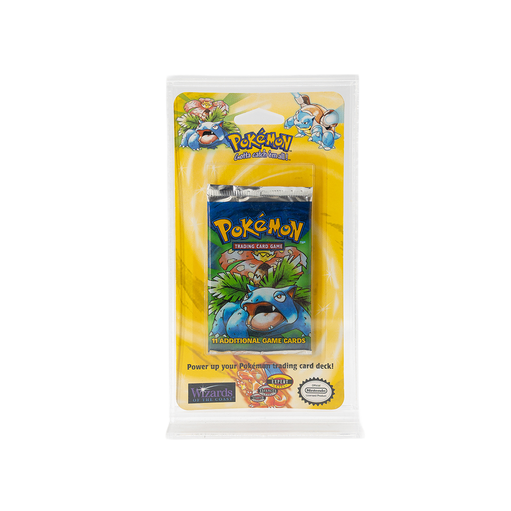 Pokémon 1999 Factory Sealed Base Set Booster Blister Pack With Acrylic Case - Venasaur