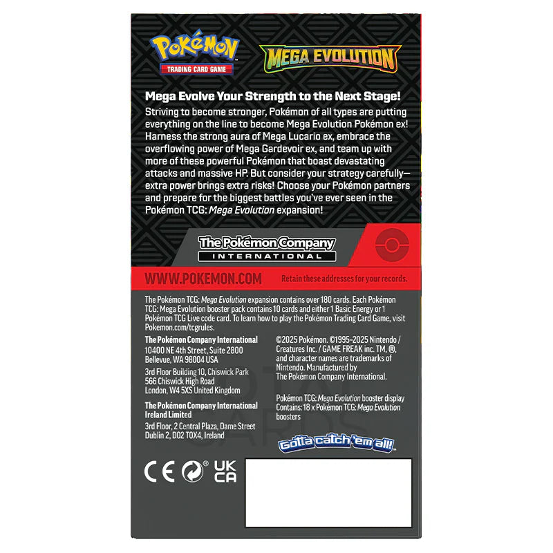 Pokemon TCG - Mega Evolutions Half Booster Box (18 Packs) - Only at LinaLabo